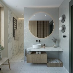 Wizualizacja łazienki w mieszkaniu o powierzchni 180 m2