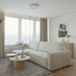 Wizualizacja salonu w mieszkaniu o powierzchni 180 m2