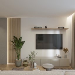Wizualizacja salonu w mieszkaniu o powierzchni 180 m2