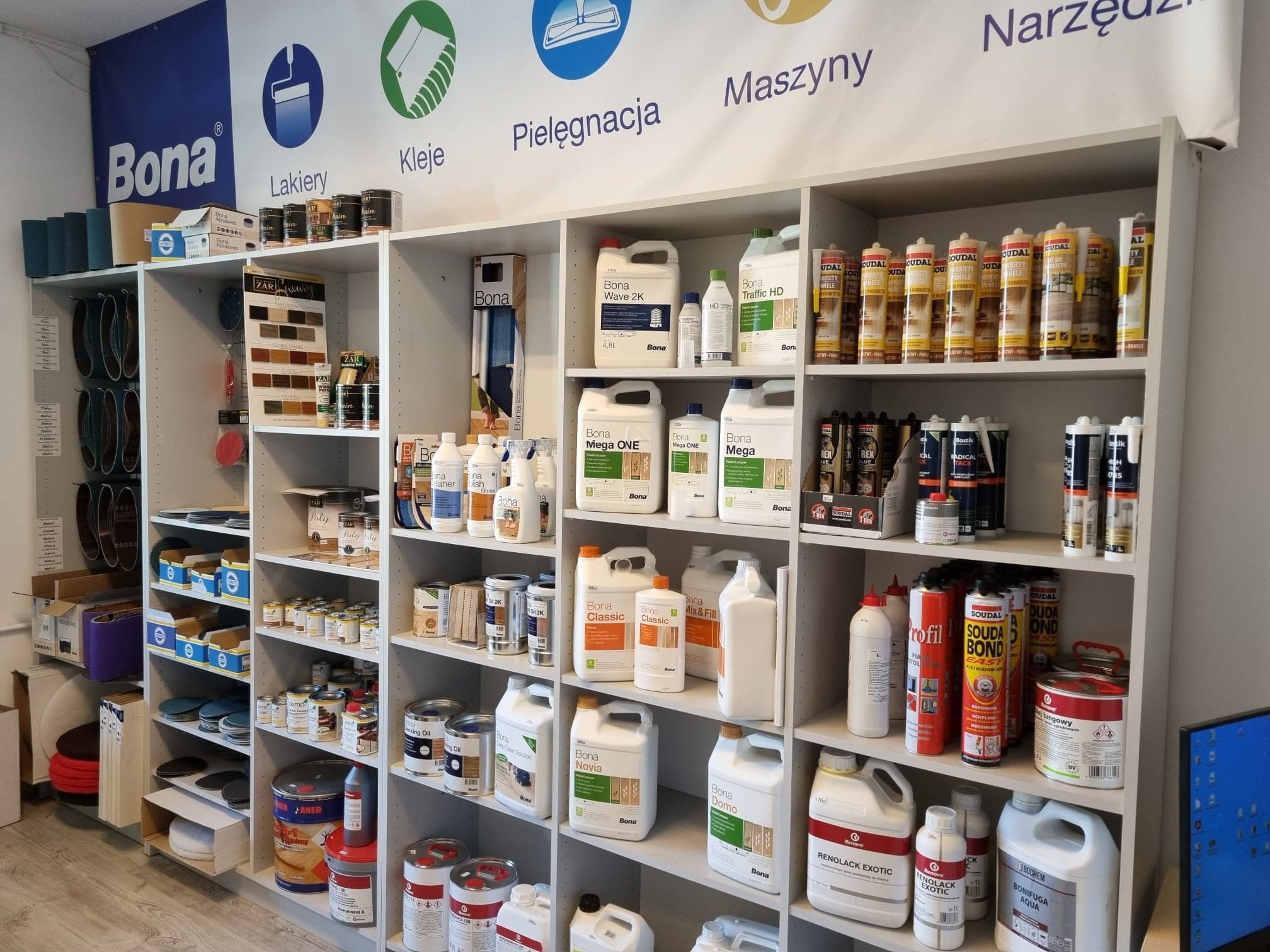 Wszystko do wykończenia i pielęgnacji parkietu: lakiery, oleje, grunty, kleje, art. parkieciarskie