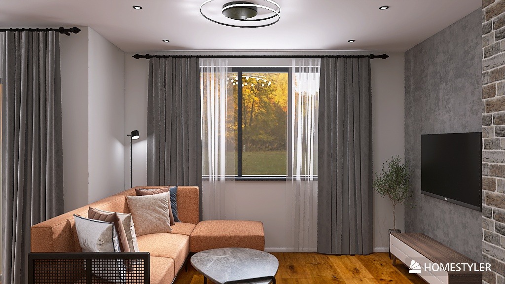 Proekt LENA MAŁA salon z kominem