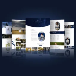 Prezentacja strony internetowej fotografa ślubnego Lautenowska Fotografia, z widocznymi zdjęciami z sesji ślubnych, narzeczeńskich i biznesowych, oraz informacjami o ofercie.