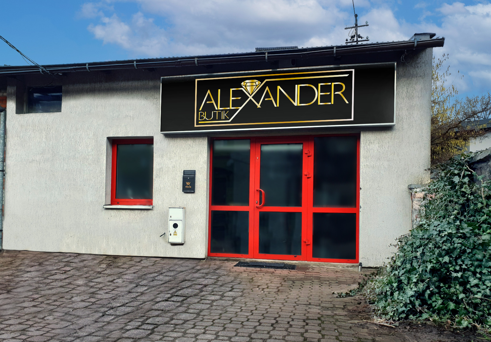 Baner nad butikiem odzieżowym