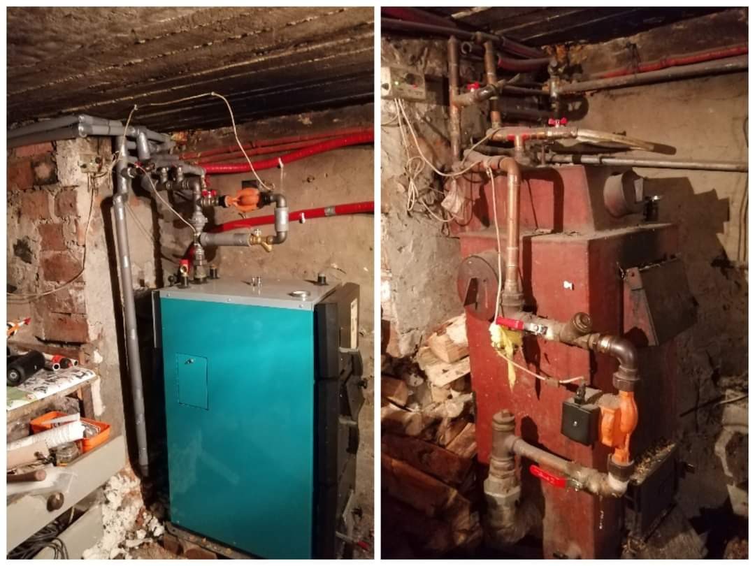 Wymiana kotła c.o. przed i po