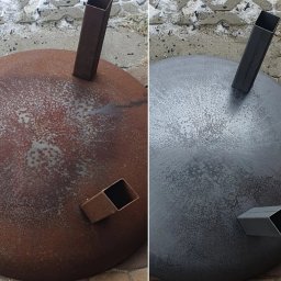 Palenisko grillowe "przed i po" czyszczeniu