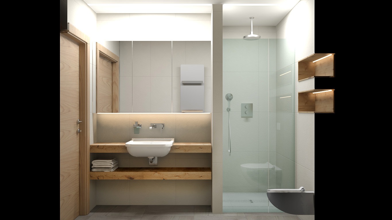 mała łazienka z prysznicem