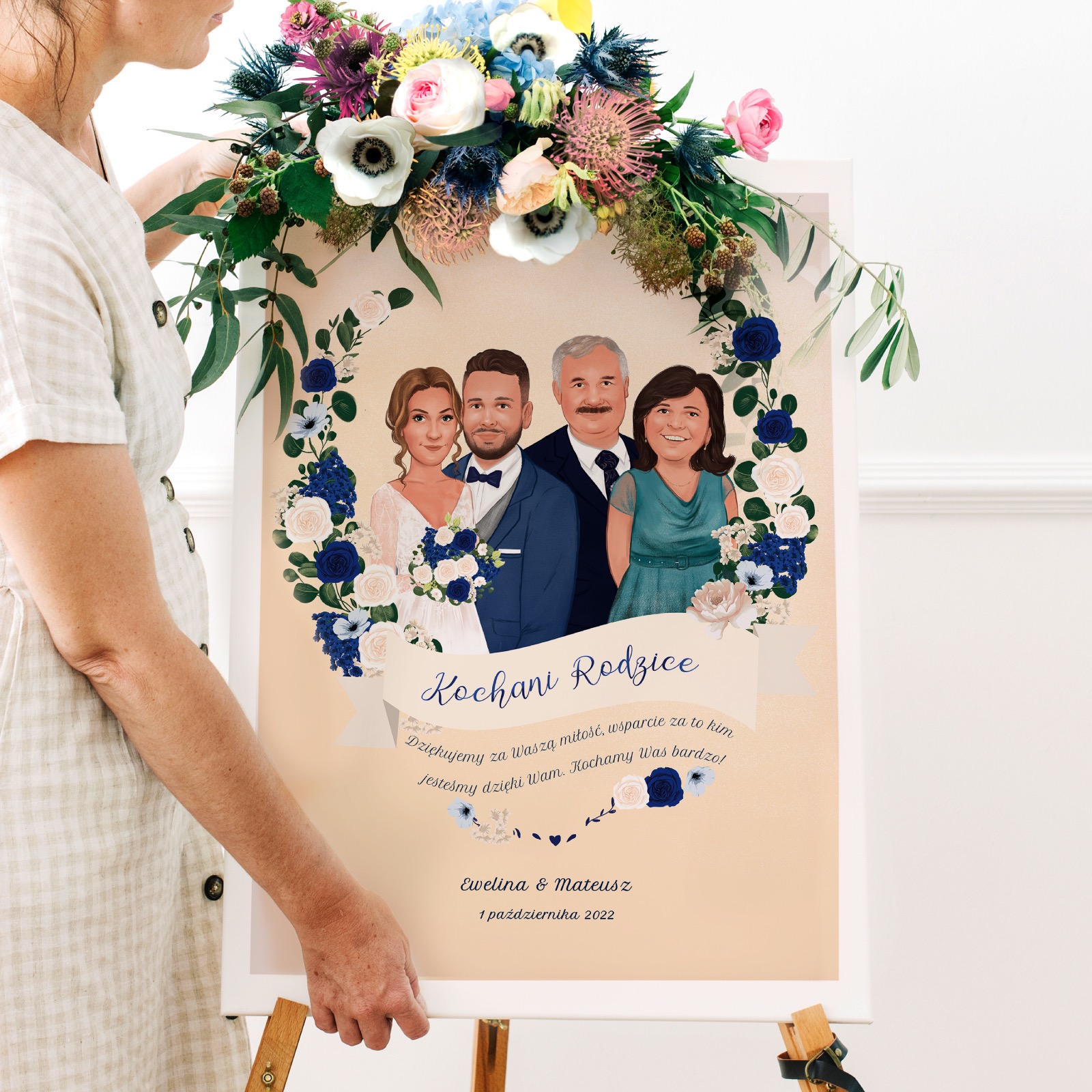 Podziękowania dla Rodziców - bajkowe ilustracje karykatury dla Rodziców, świadków, dziadków, babci.