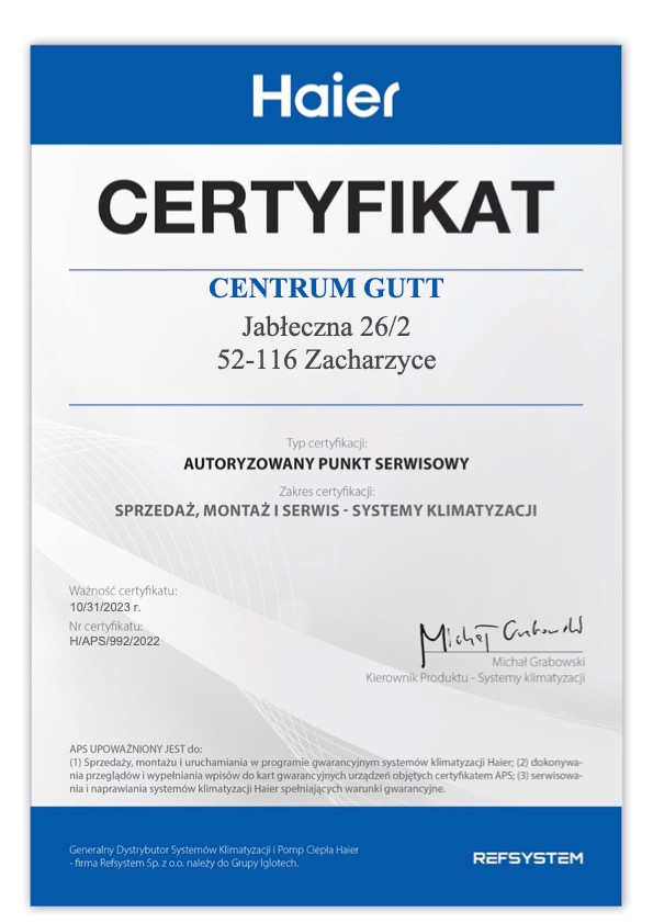 Autoryzowany partner Haier