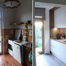 Projekt kuchni w starej kamienicy: stan PRZED i PO 