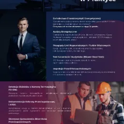 Dwóch inżynierów z Wielunia w kamizelkach odblaskowych analizuje dane na laptopie podczas inspekcji, jeden trzyma rurę pomiarową.