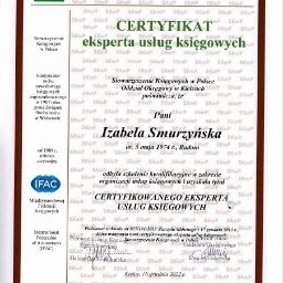 Certyfikat eksperta usług księgowych