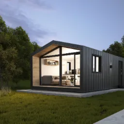 Dom mobilny z zewnątrz - wizualizacja