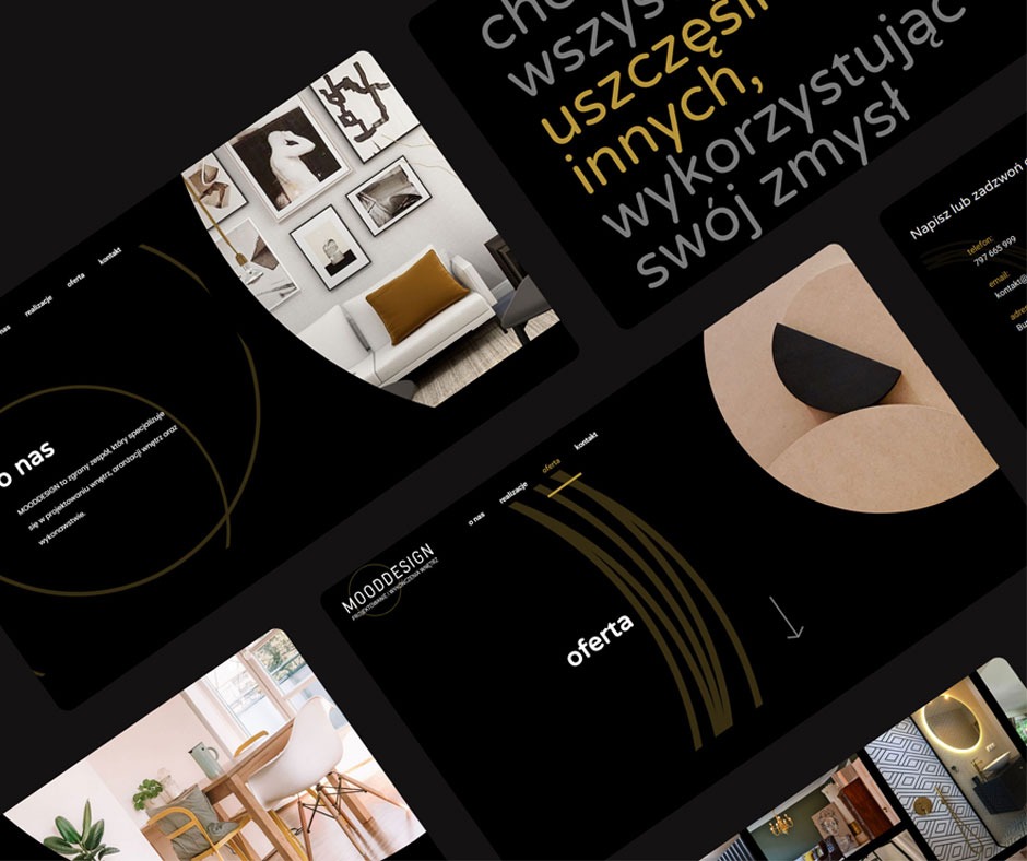 Projekt stron www który wykonaliśmy dla firmy mooddesign z Gdyni, która zajmuje się projektowaniem i aranżacją wnętrz.