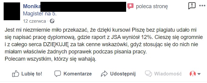 Opinie na temat kursu Piszę Bez Plagiatu