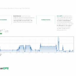 Wykres wysokości trasy pojazdu generowany przez system GPS, z wyszczególnionymi sumami podjazdów i zjazdów, początkiem, końcem, wartościami minimalnymi i maksymalnymi oraz różnicą wysokości.