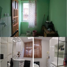 Generalny remont łazienki. Zdjęcie przed i po realizacji.