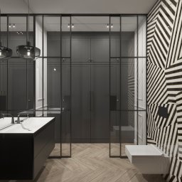 Wizualizacje łazienki w domu jednorodzinnym.
Opracowanie 2t-Studio Aneta Kazimierska
