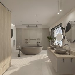 Wizualizacje łazienki w dużym domu jednorodzinnym - Poznań.
Opracowanie AMY Mariusz Śmierzewski