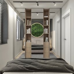 Projekt sypialni w niewielkim mieszkaniu pod wynajem - Łódź