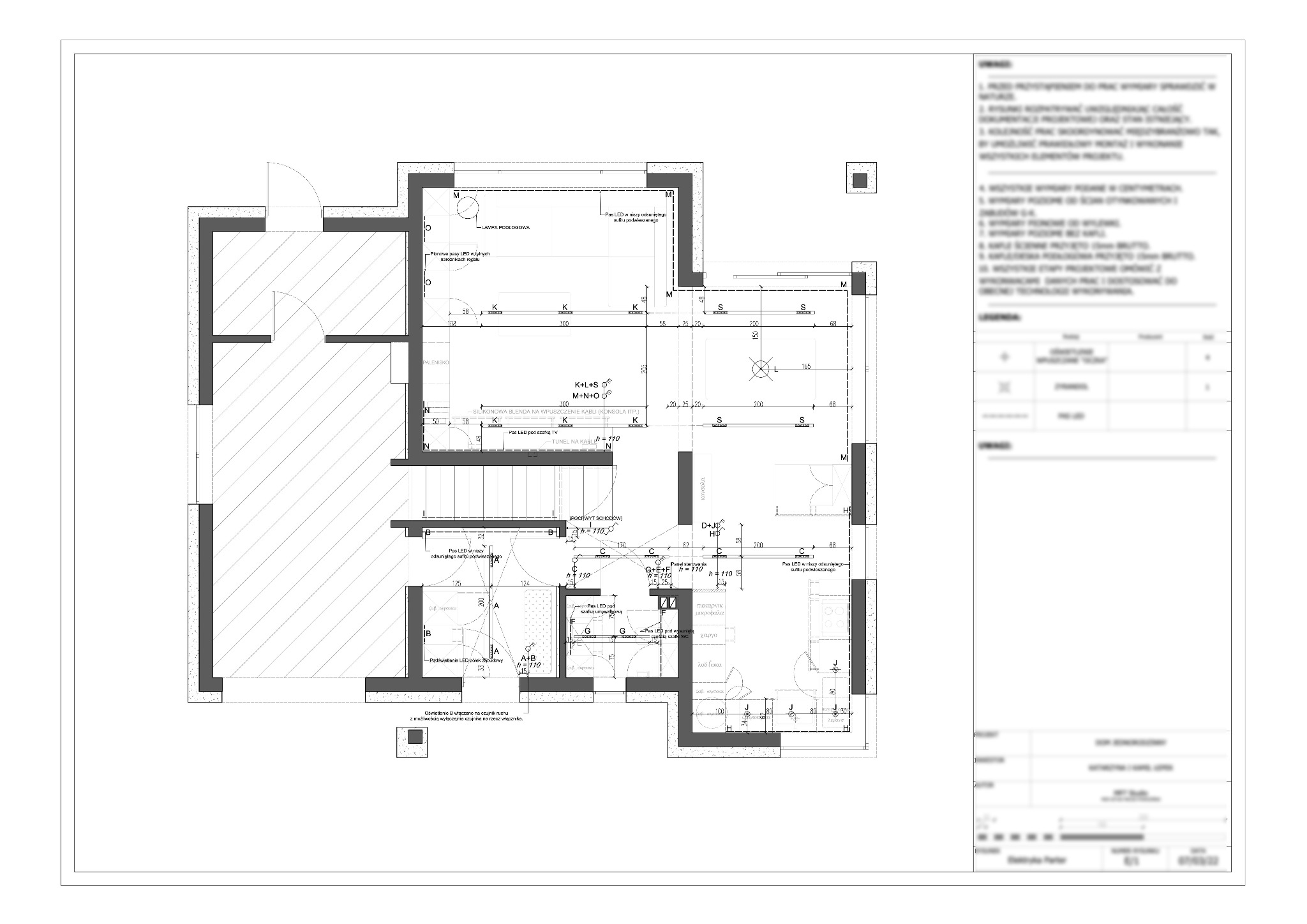Projekt instalacji elektrycznej w domu jednorodzinnym - Człuchów