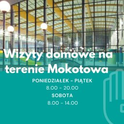 
Zabiegi odbywają się w gabinecie lub z dojazdem do pacjenta. Obsługiwane rejony to m.in.: Wyględów, Stary Mokotów, Sielce, Siekierki, Augustówka, Sadyba, Stegny, Służew i Służewiec oraz okolice Metra Wilanowska i Wodnego Parku Warszawianka.