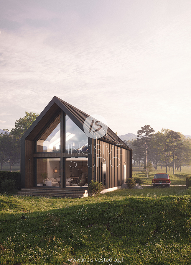 Wizualizacja domu jednorodzinnego.