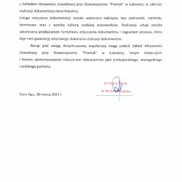 Niszczenie dokumentów Łukowica 3