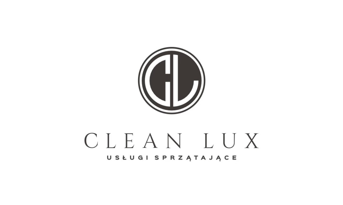 Logo firmy Clean Lux świadczącej usługi sprzątające z okrągłym symbolem CL wewnątrz okręgu.