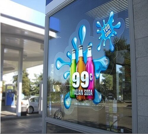 Naklejki statyczne, adhezyjne i elektrostatyczne. Inaczej nazywane naklejkami bez kleju, na szyby i witryny sklepowe.