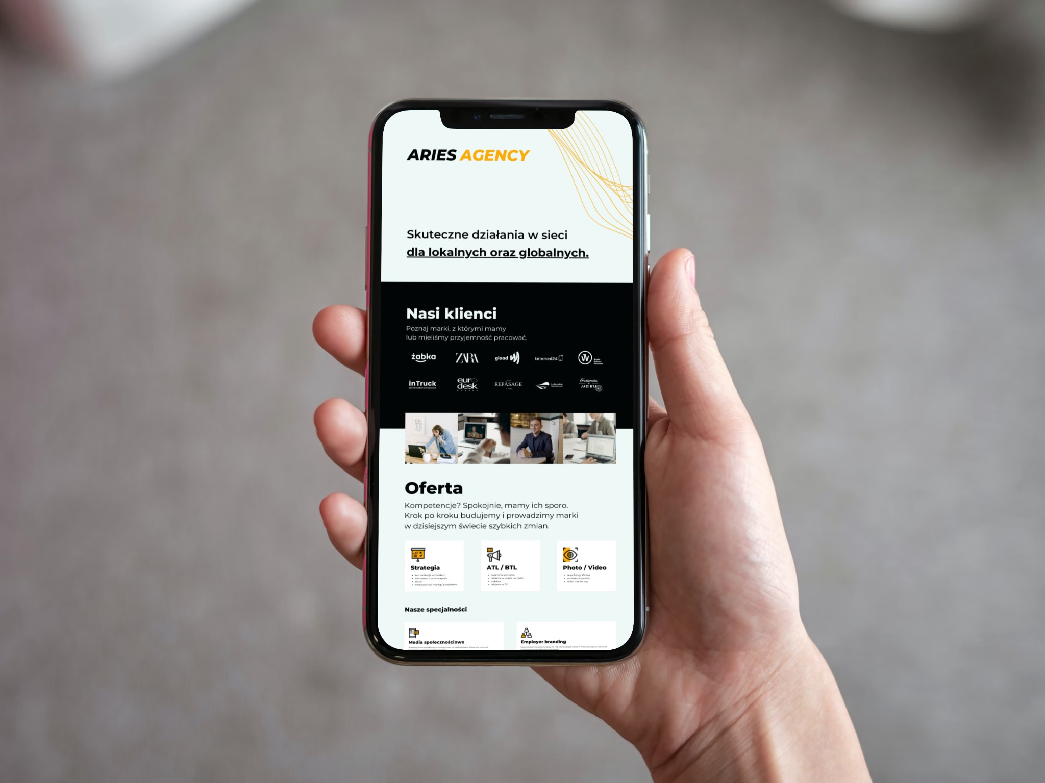 Strona internetowa ARIES AGENCY - agencji marketingowej, która rozwija marki w sieci.