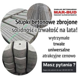 SŁUPKI BETONOWE DO MALIN , SIATKI I DRZEWEK - Tanie Drewniane Panele Ogrodzeniowe Brzeziny