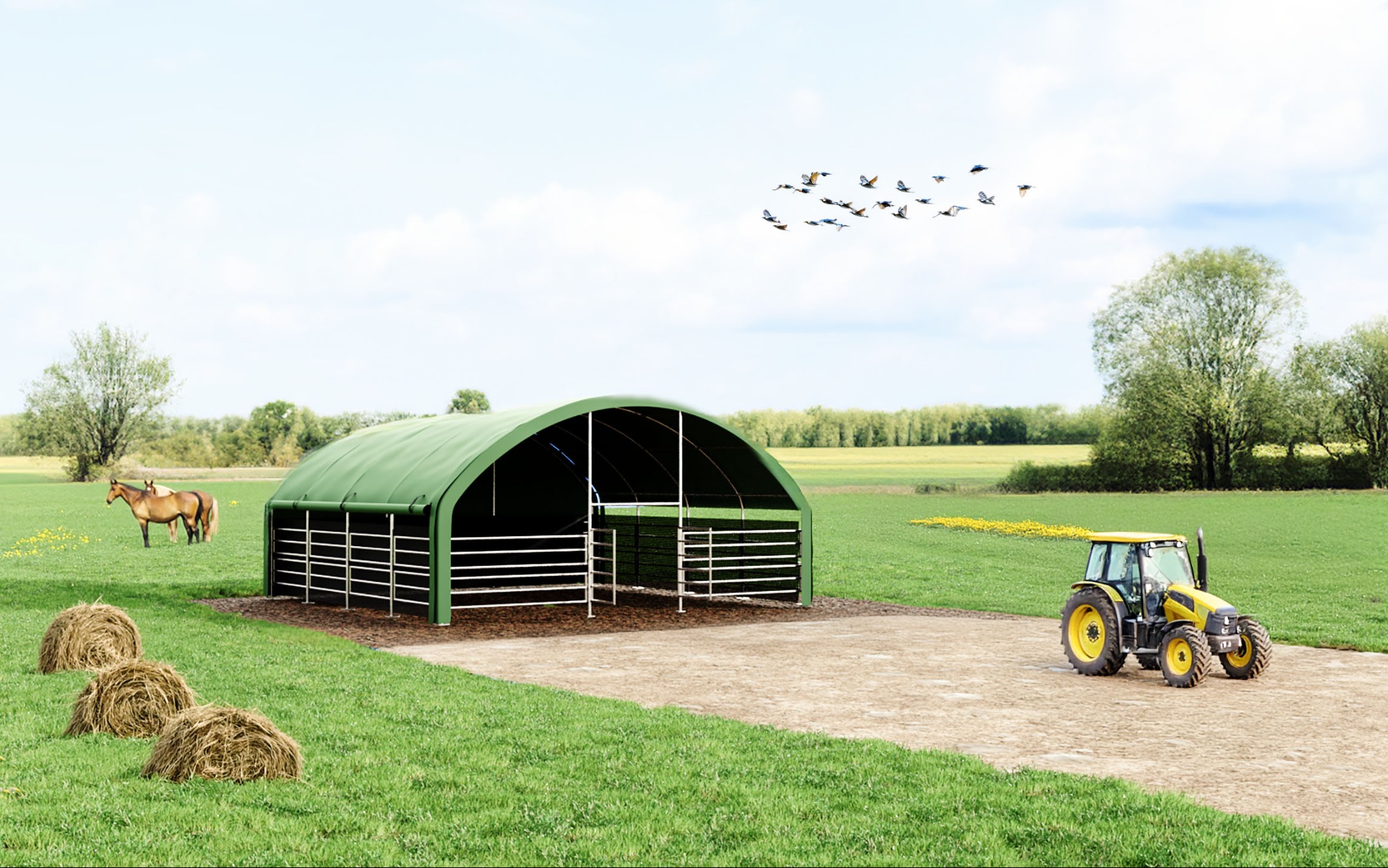 Wizualizacja hali namiotowej