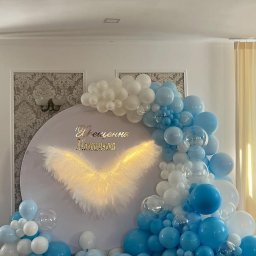 ścianka balonowa chrzest święty dla chłopczyka 