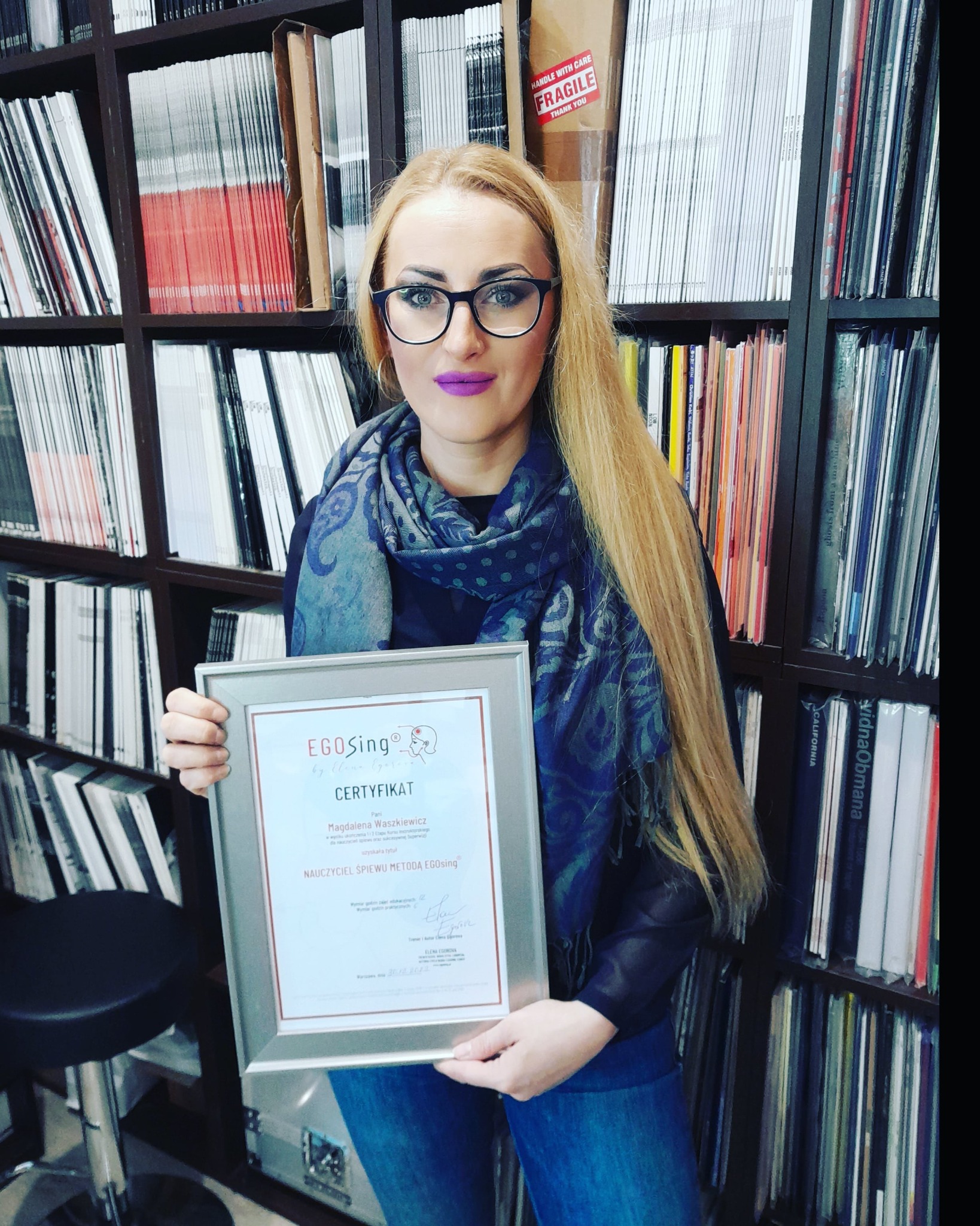 Certyfikowany nauczyciel śpiewu oraz emisji Głosu metodą EGOsing Eleny Egorovej