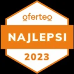 Pomarańczowa odznaka Oferteo 'Najlepsi 2023'. Firma z Kutna wyróżniona za jakość usług.