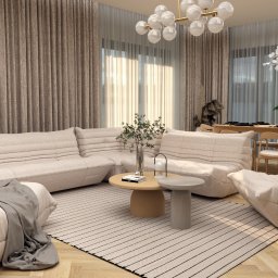 Projekt pokoju dziennego z jadalnią | Aranżacja wnętrz