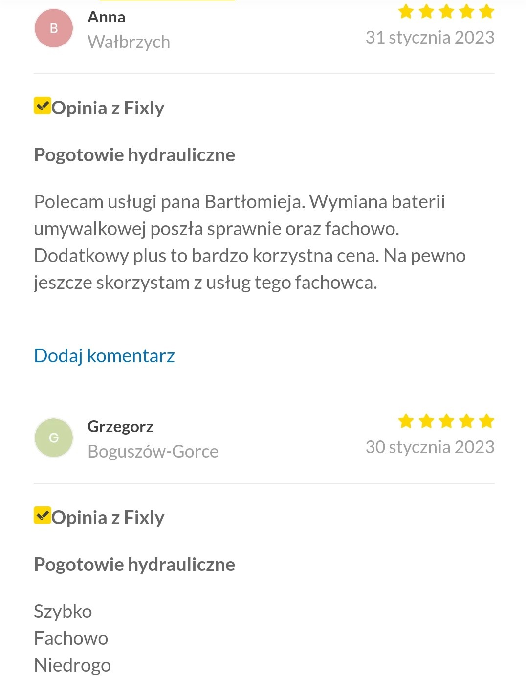 opinie klientów