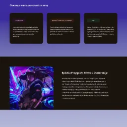 Grafika koncepcyjna cyberpunkowego miasta z postacią w płaszczu i towarzyszącym jej kotem, neonowe szyldy i futurystyczna architektura.