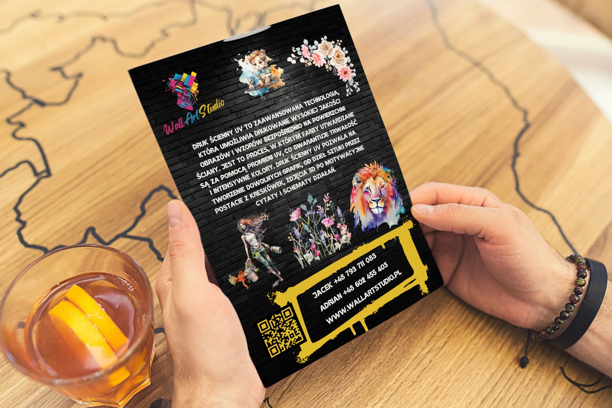 Ulotka dla Wall Art Studio tył