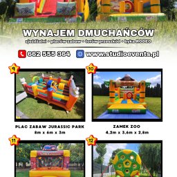 Łukasz Nowak - Kompilacja zdjęć dmuchańców: zjeżdżalnia z dinozaurami, zamek zoo, suchy basen farma i piłka celnościowa. Różne atrakcje na wynajem.