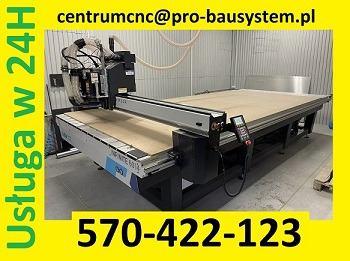 Profesjonalna frezarka CNC Infinite 6014 z widocznymi przewodami i panelem sterowania, w hali produkcyjnej, reklama usługi w 24h.