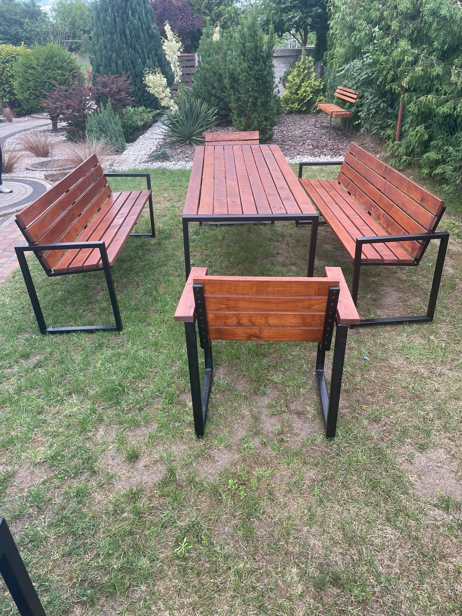 Komplet ławek ogrodowych