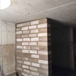 Wzmocnienie stropu zbiornika ściankami z bloczków betonowych
