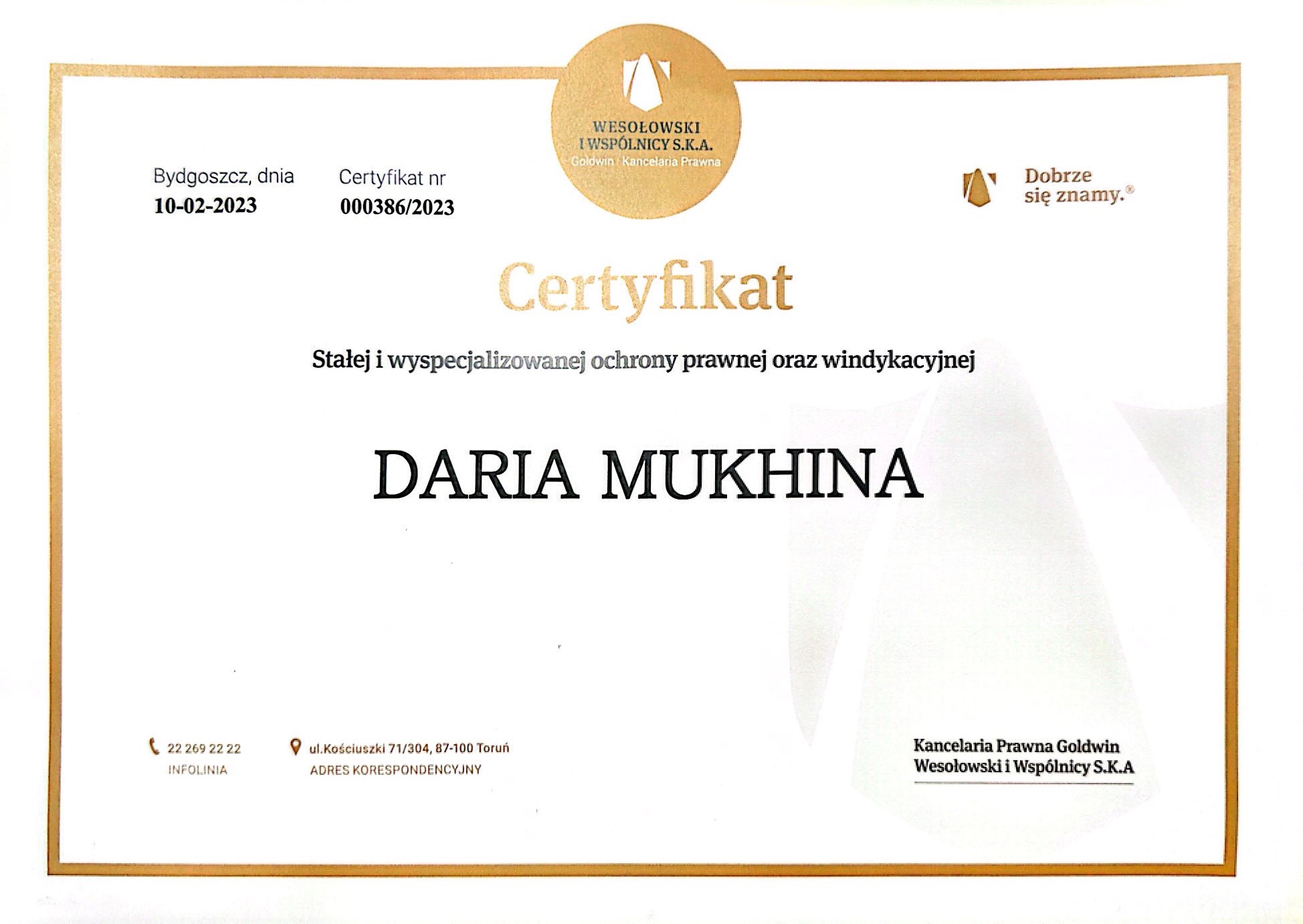 Stała i wyspecjalizowana ochrona prawna i windykacyjna.