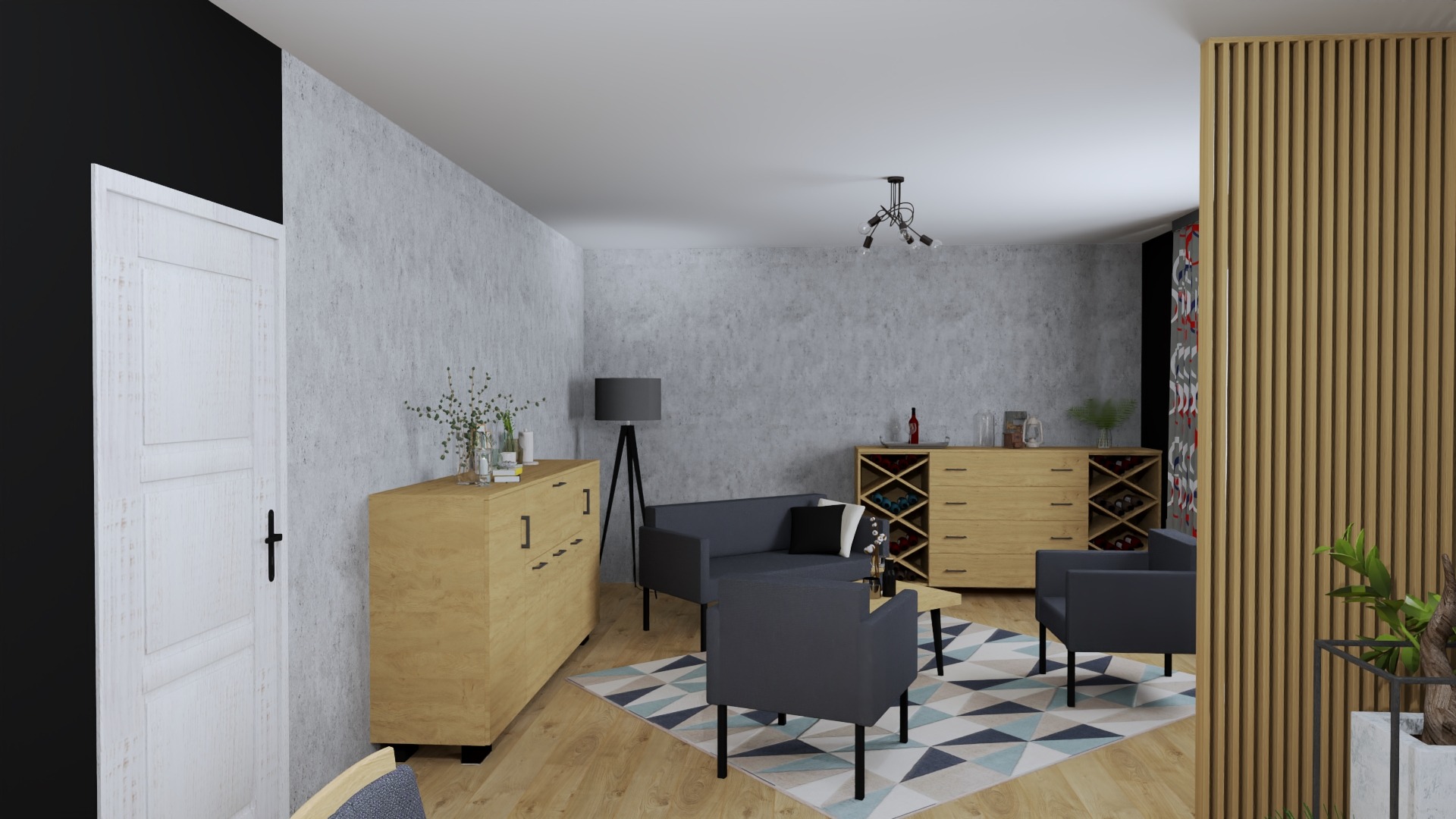 Komody wolnostojące wykonane z forniru dębowego- naturalna okleina lakierowane lakierem bezbarwnym w macie