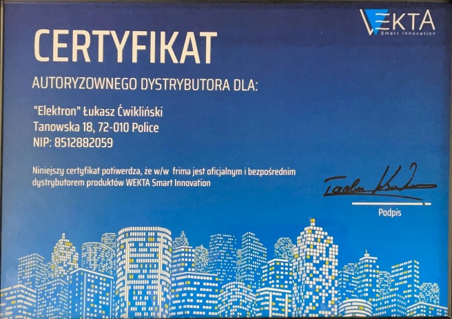 'Elektron' Łukasz Ćwikliński autoryzowanym dystrybutorem produktów marki VEKTA
