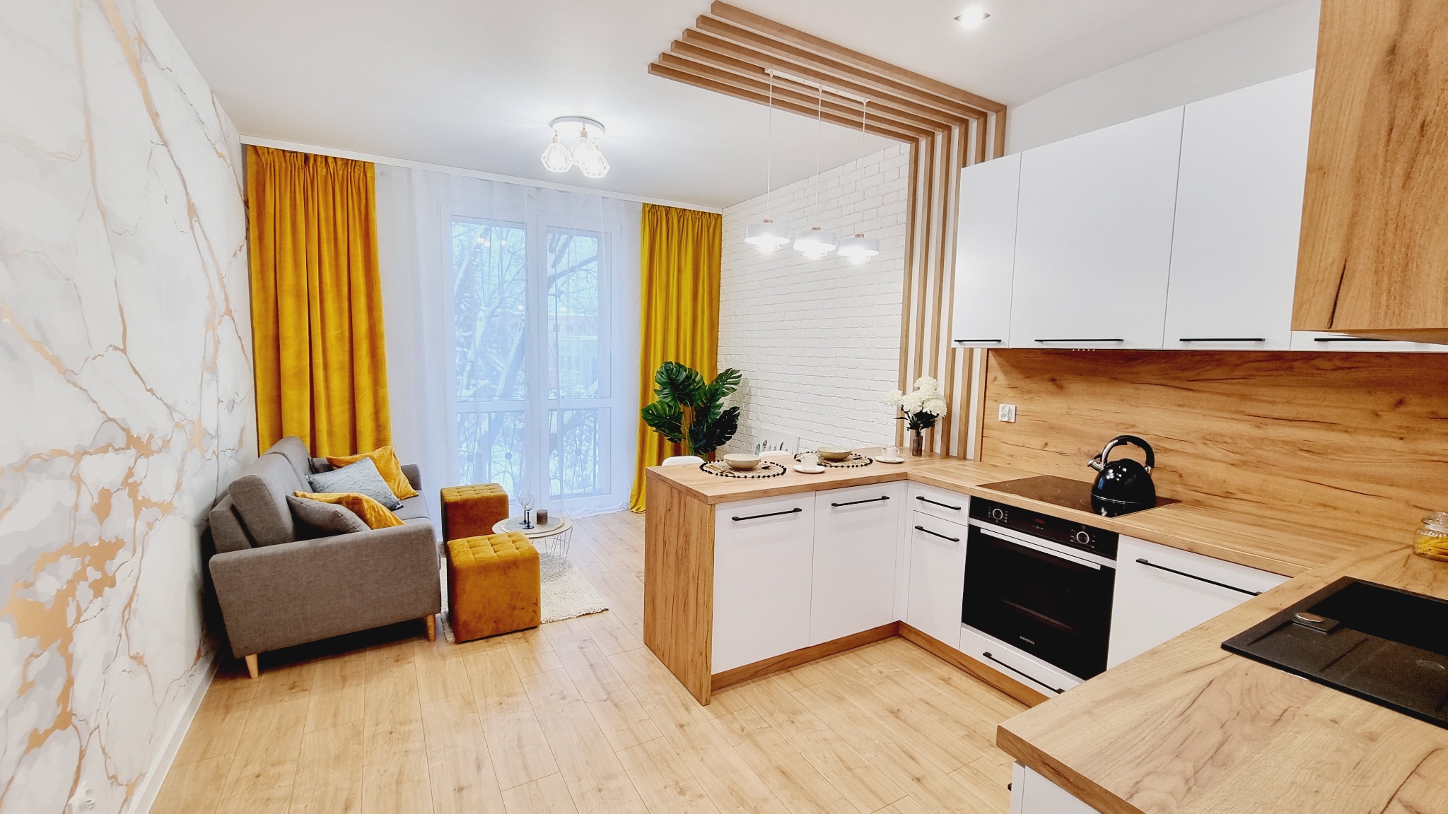 Salon z kuchnią po mojej realizacji :)