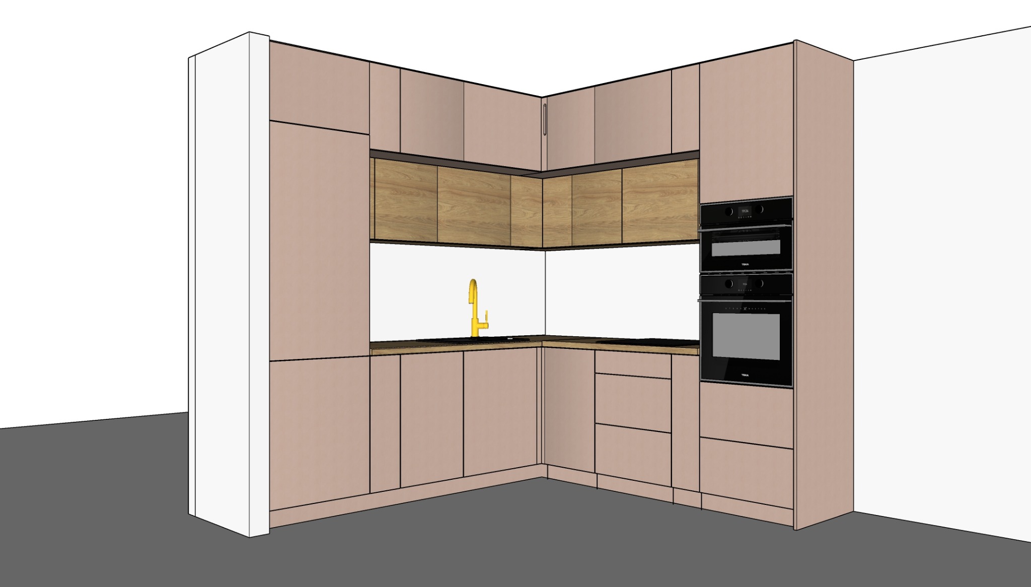 Model 3D wykonywanej kuchni.