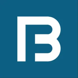 Logo firmy z białą literą B na niebieskim tle.