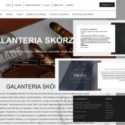 Strona internetowa producenta galanterii skórzanej A-ART, prezentująca ofertę aktówek, etui, teczek, toreb, saszetek, plecaków i portfeli skórzanych.
